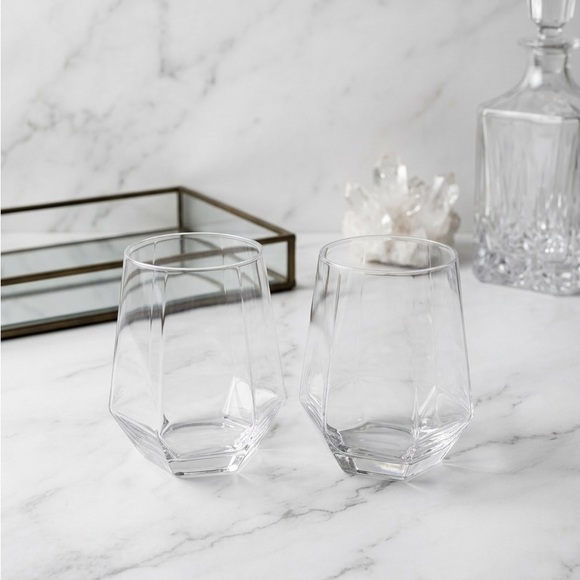 Other - New 2 pack over and beck Clear Glass Tumblers
